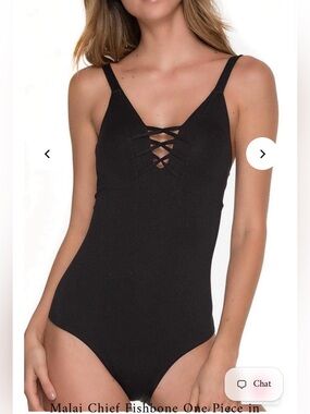 Malai - Fishbone One Piece Swimsuit - Size M
